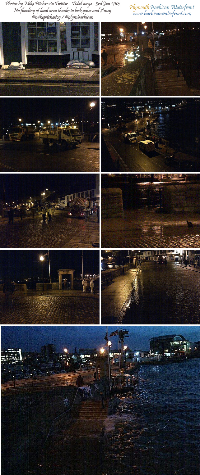 plymouth barbican tidal surge 3rd jan 2014